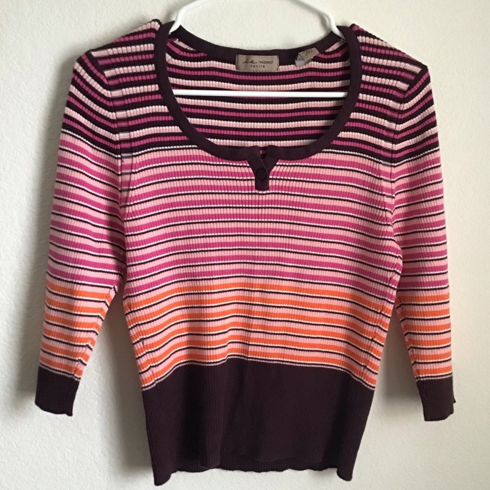 Striped ribbed knit top